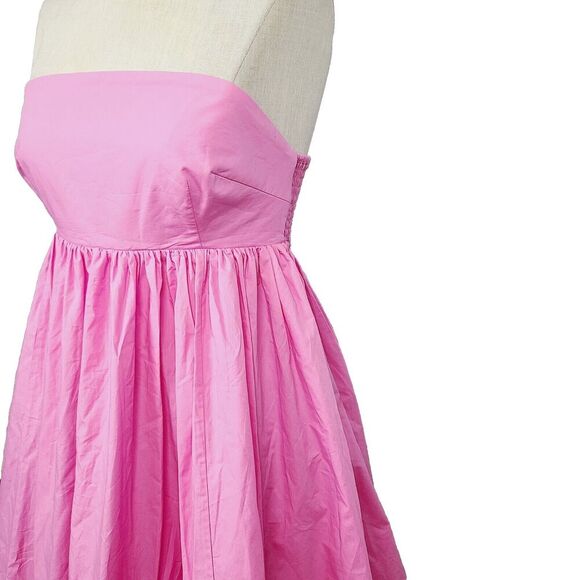 STEELE Australia Dress M Pink Fit & Flare Strapless Smocked A-Line Mini - Picture 2 of 9